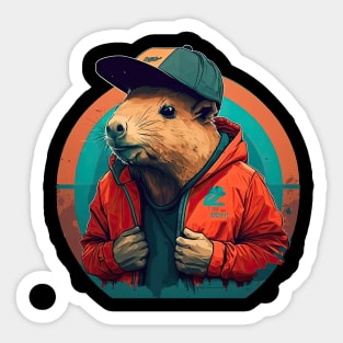 Capybara Rapper Sticker